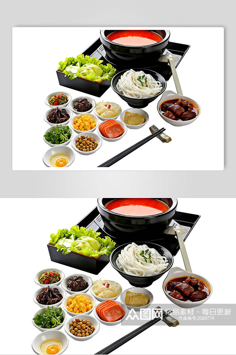 美味红油火锅米线食物图片素材