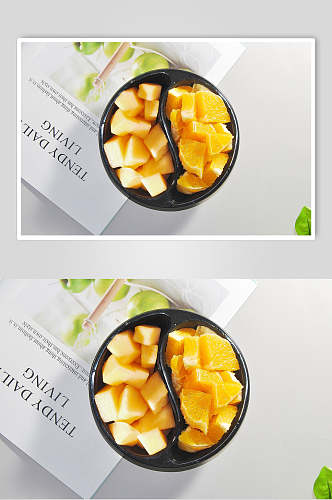 哈密瓜橙子水果食物图片