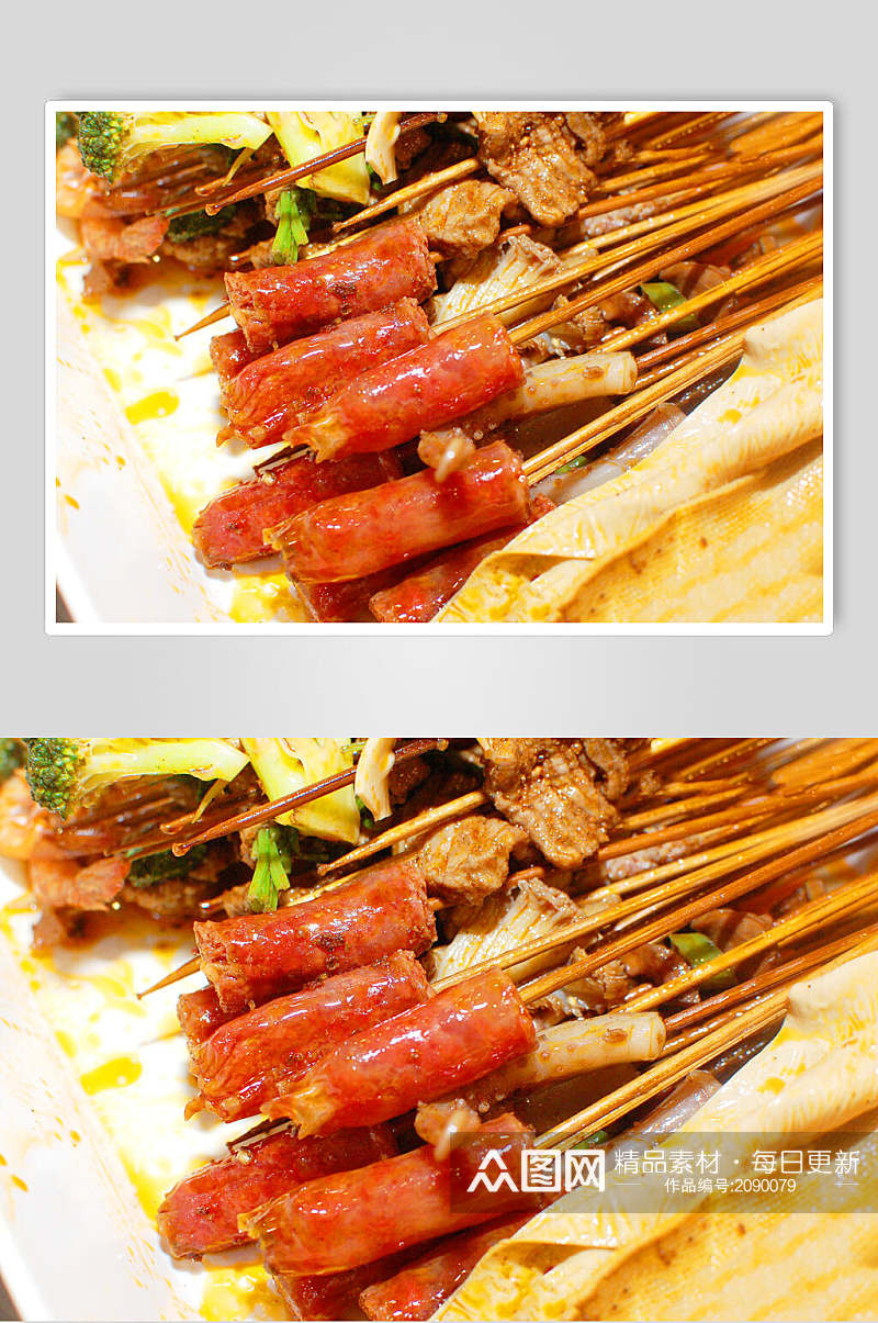 腊肠炸串美食摄影图片素材