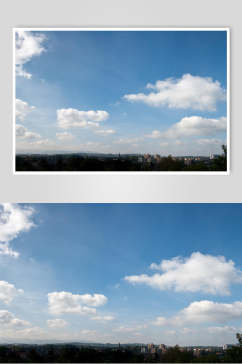 清新纯净天空蓝天白云风景摄影图片