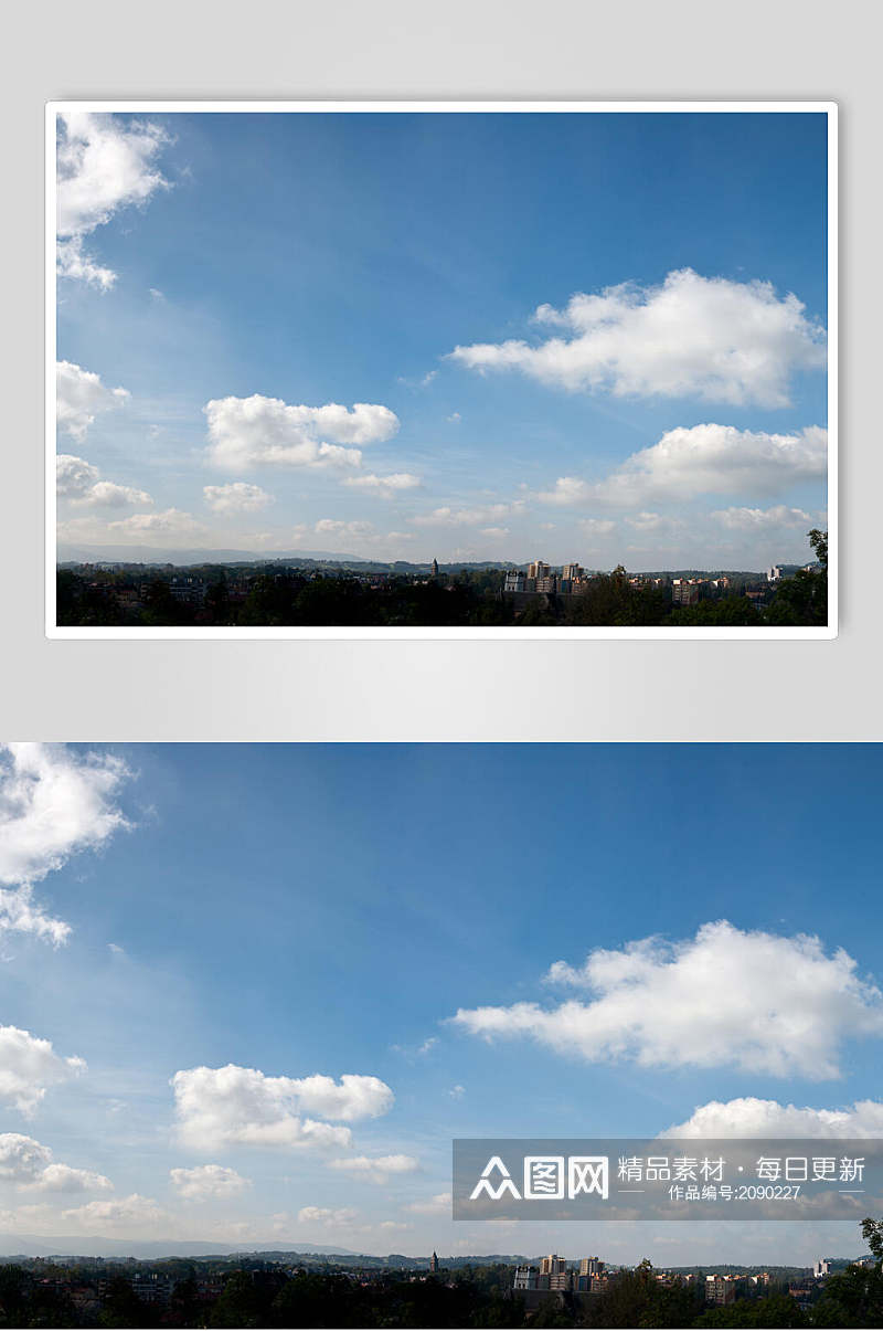 清新纯净天空蓝天白云风景摄影图片素材