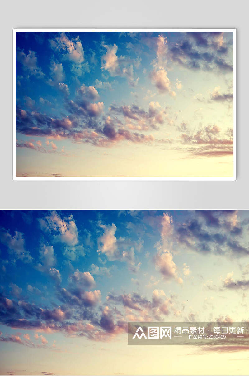 蓝天云朵朝霞晚霞风景摄影图片素材
