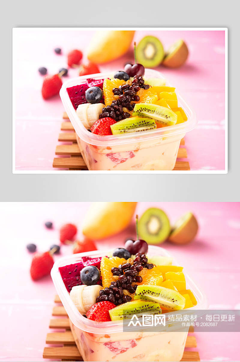 健康美味水果捞食品图片素材