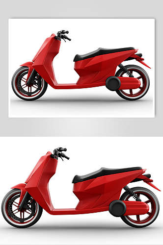 红色摩托车元素设计素材