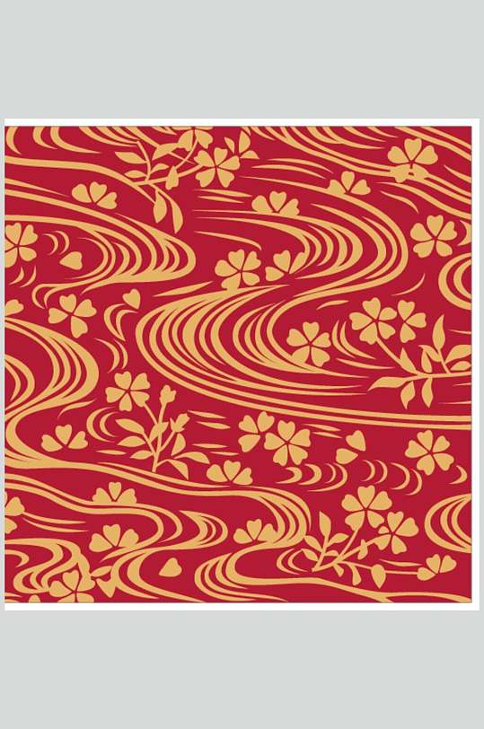 红金大气中式古典传统花纹背景素材