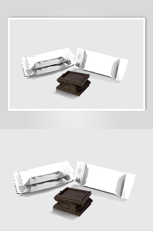 巧克力食品包装贴图样机效果图