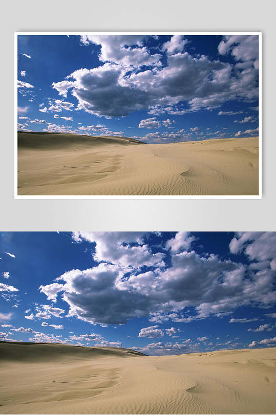 沙漠蓝天白云天空风景图片