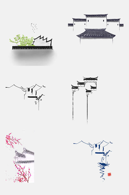 简约江南水乡徽派建筑设计元素