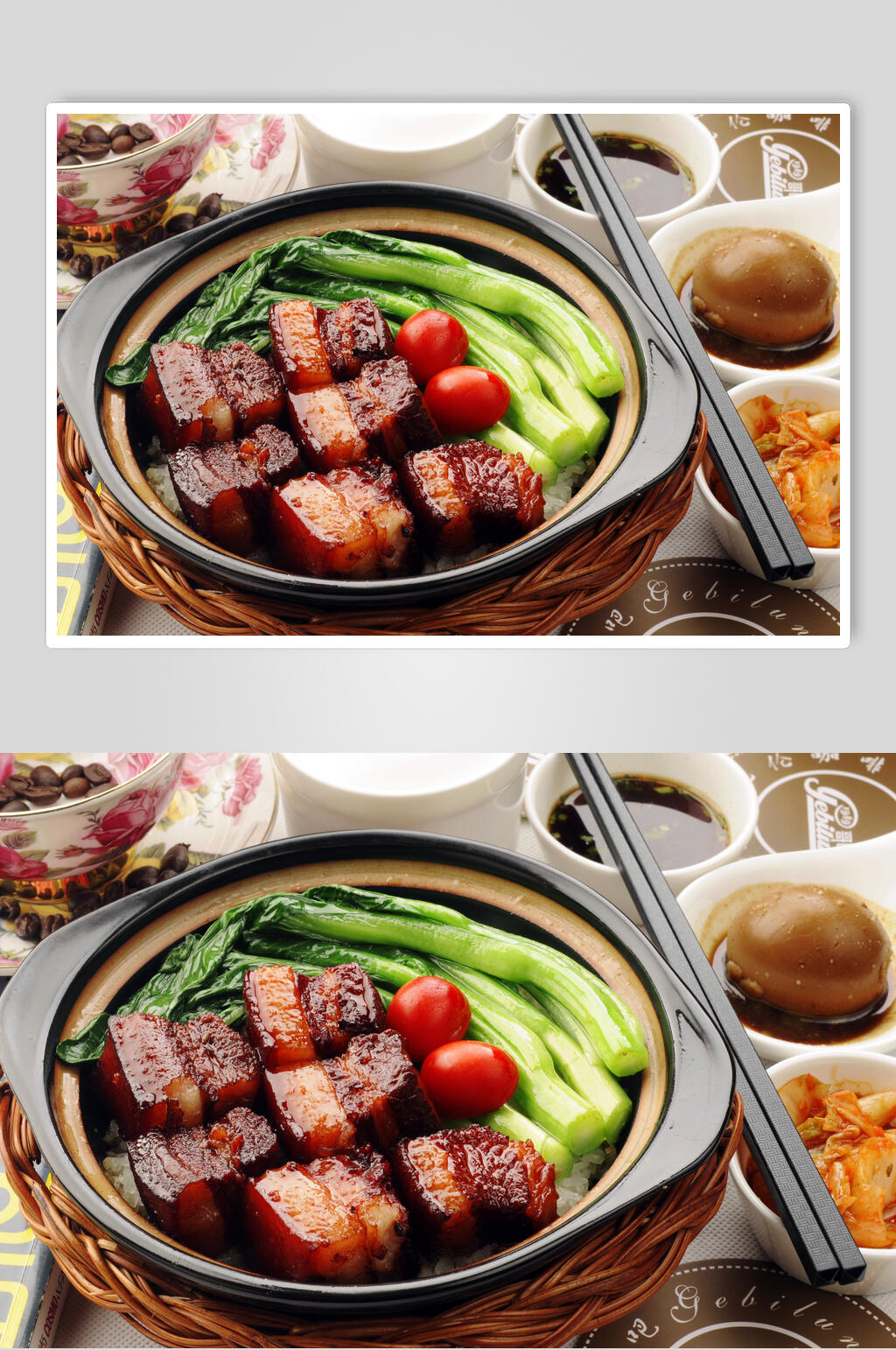 招牌红烧肉煲仔饭高清图片素材