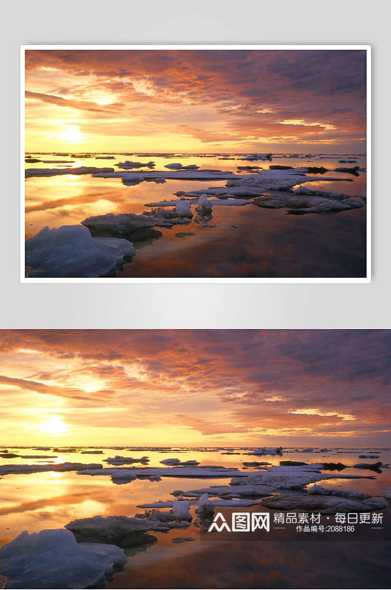 唯美海边风景夕阳黄昏高清摄影图片素材