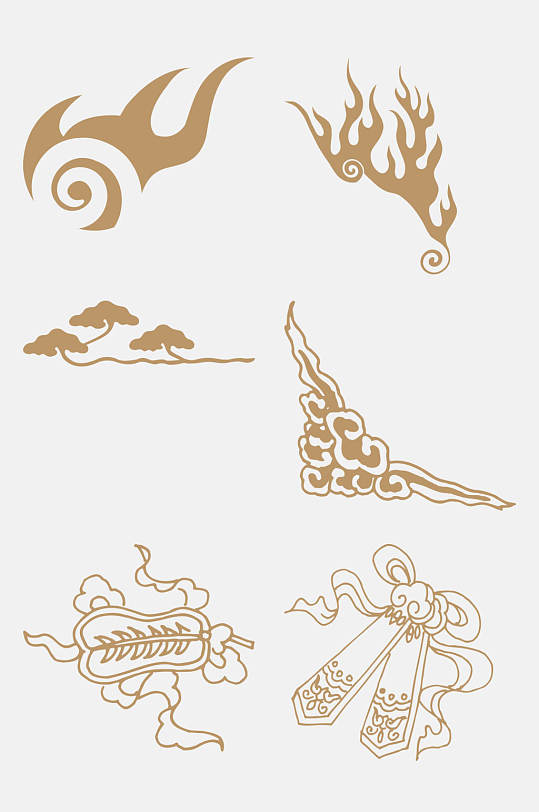 创意唯美火纹图案免抠元素