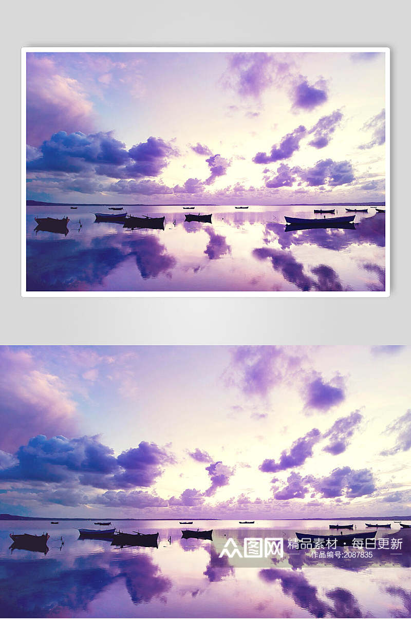 紫色云朵夕阳黄昏图片素材