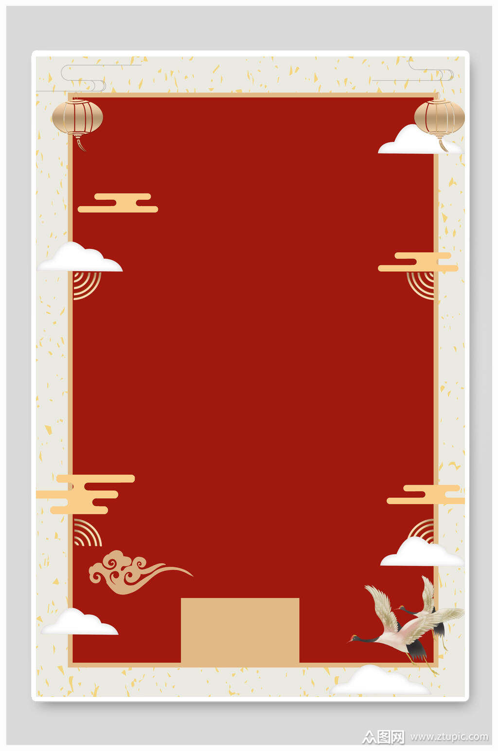 大气国潮红色中国风中秋节背景素材