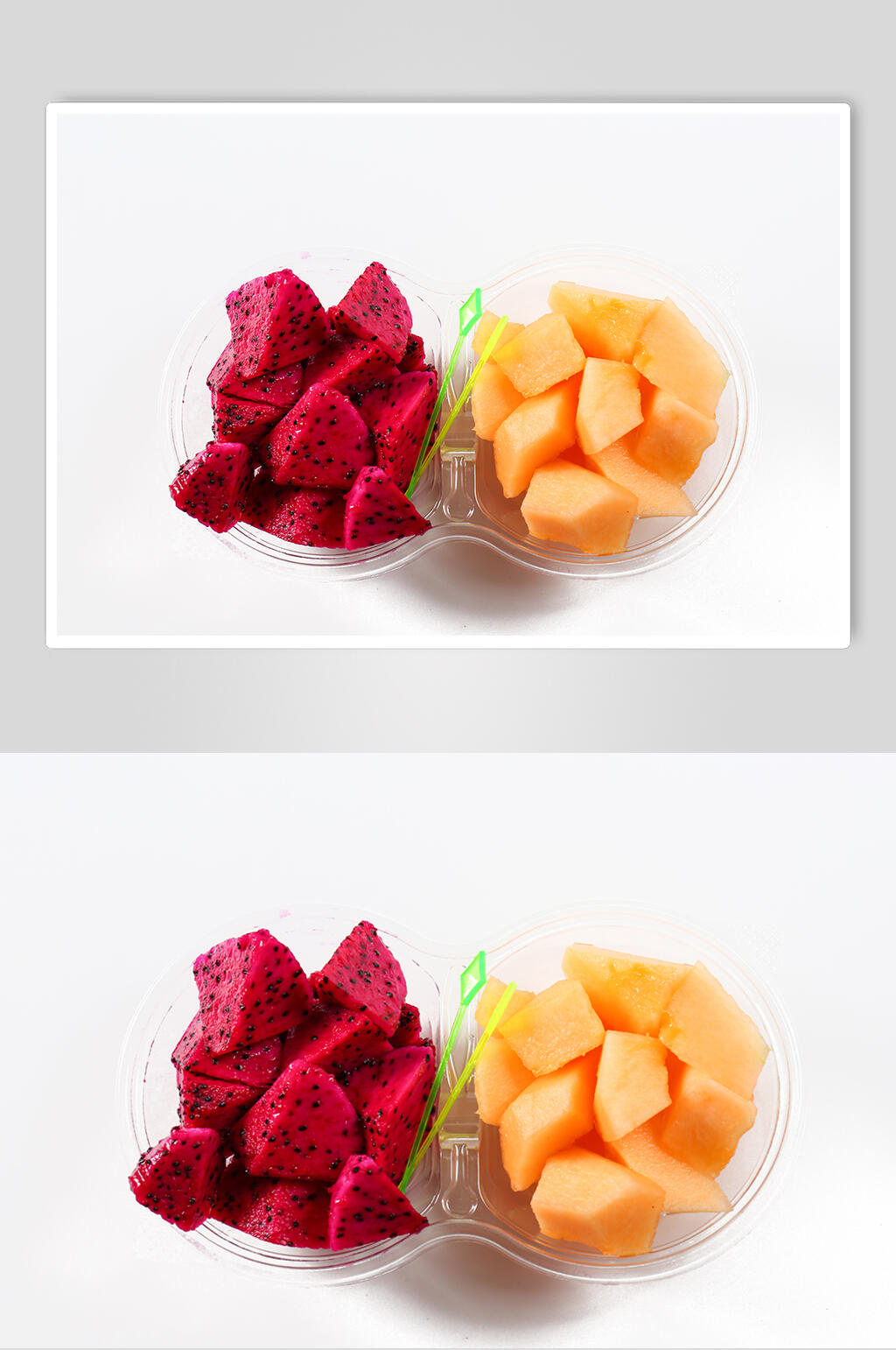 草莓哈密瓜双拼图片