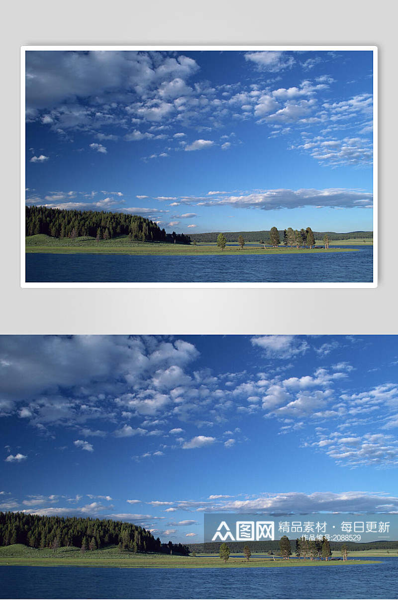 山水蓝天白云天空风景图片素材