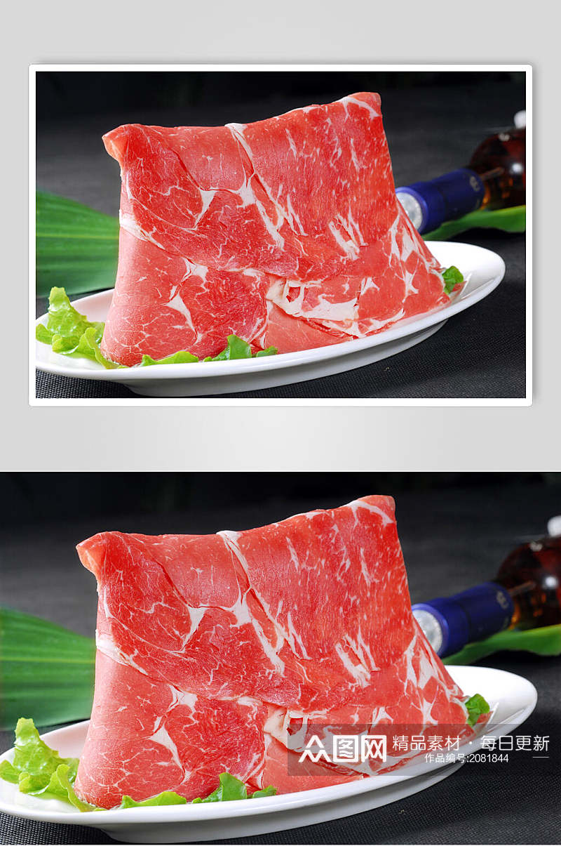 精品牛肉羊肉火锅食料美食摄影图片素材