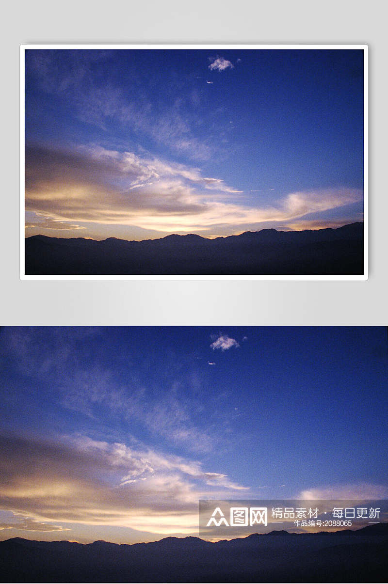 纯净天空夕阳黄昏高清图片素材