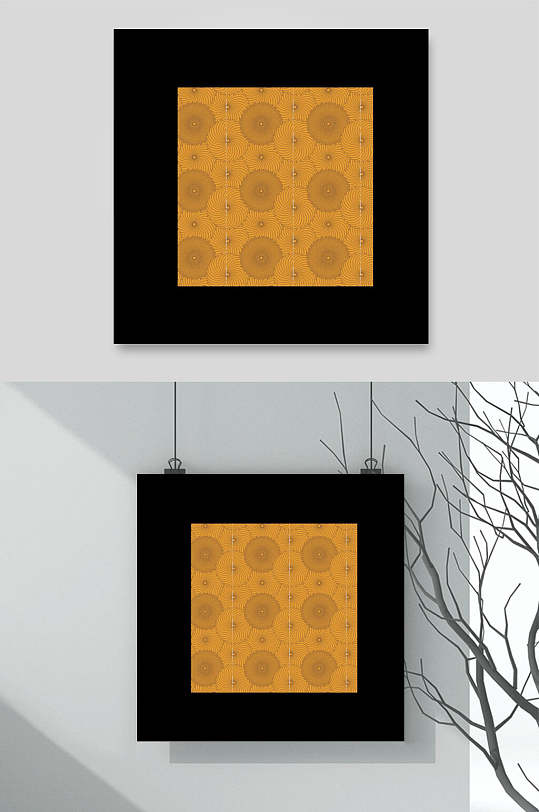 黄色精致中式古典传统花纹背景素材转换