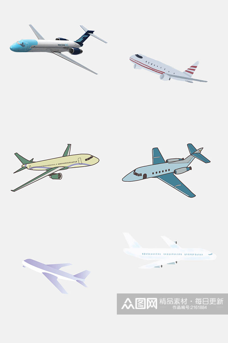 简洁大气飞机免抠元素素材