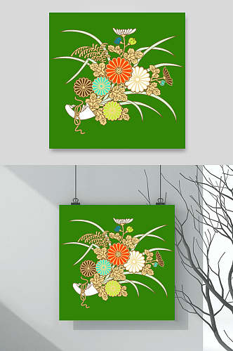 绿色中式古典传统花纹背景素材
