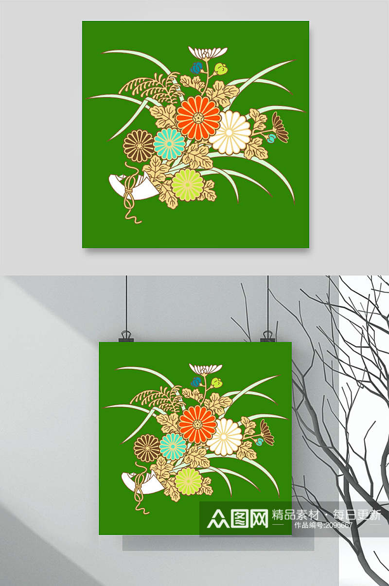 绿色中式古典传统花纹背景素材素材