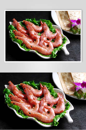 新鲜美味大虾海鲜火锅食料餐饮图片