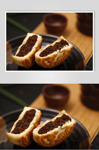 美味豆沙中秋节月饼图片