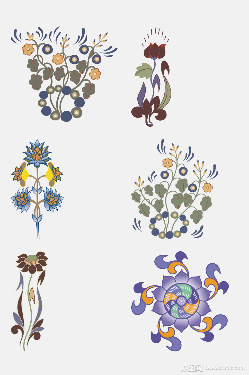 唯美敦煌花纹图案免抠元素