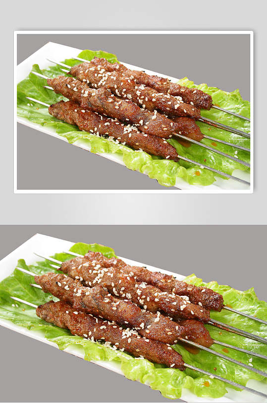 芝麻牛肉炸串美食摄影图片