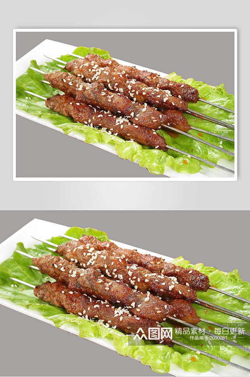 芝麻牛肉炸串美食摄影图片素材