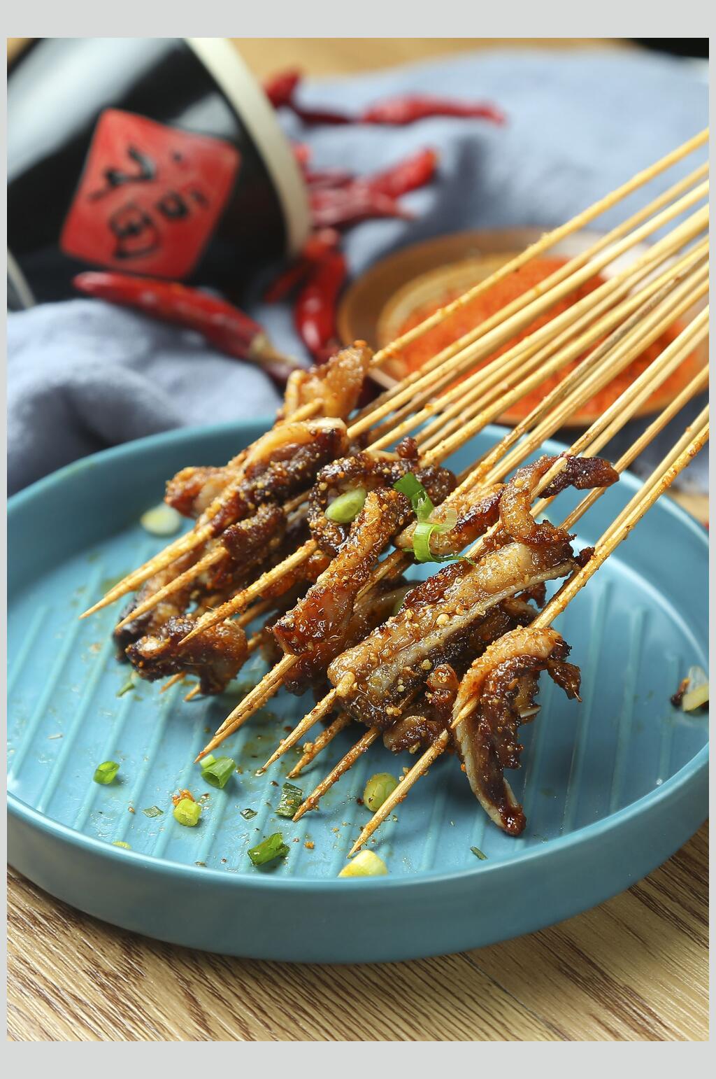 鱿鱼炸串美食摄影图片素材