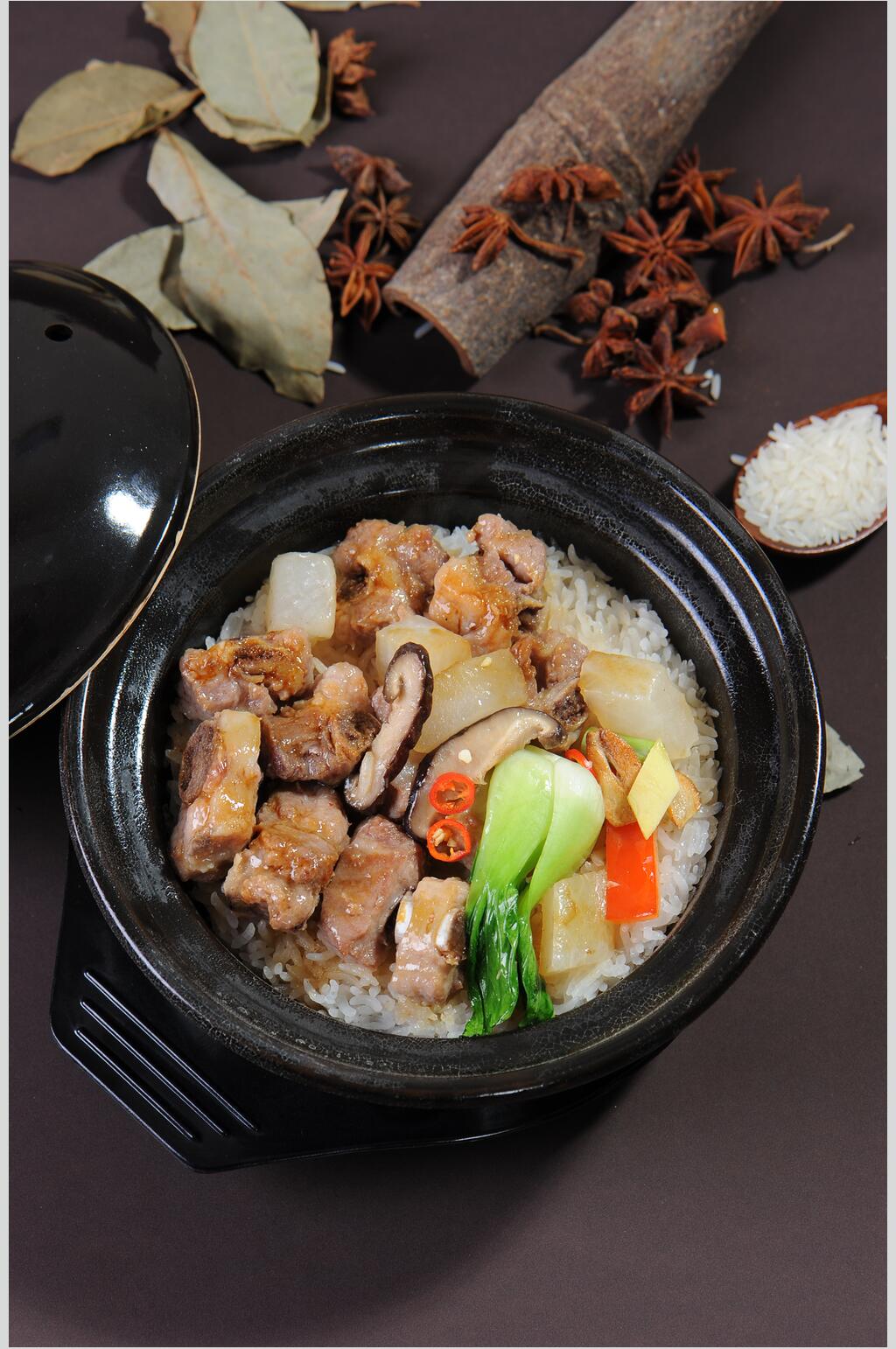 排骨煲仔饭食品图片素材