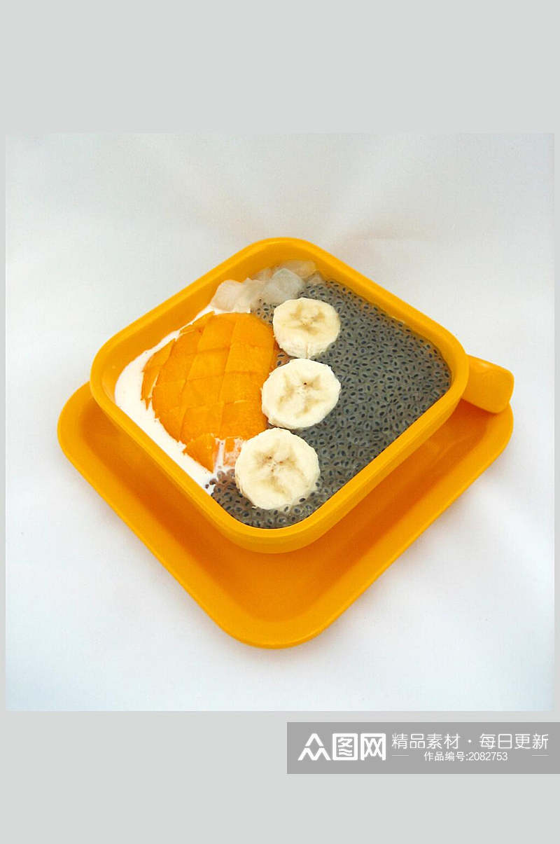芒果香蕉西米露水果捞食品摄影图片素材