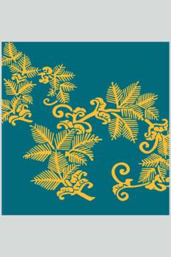 蓝金创意中式古典传统花纹背景素材