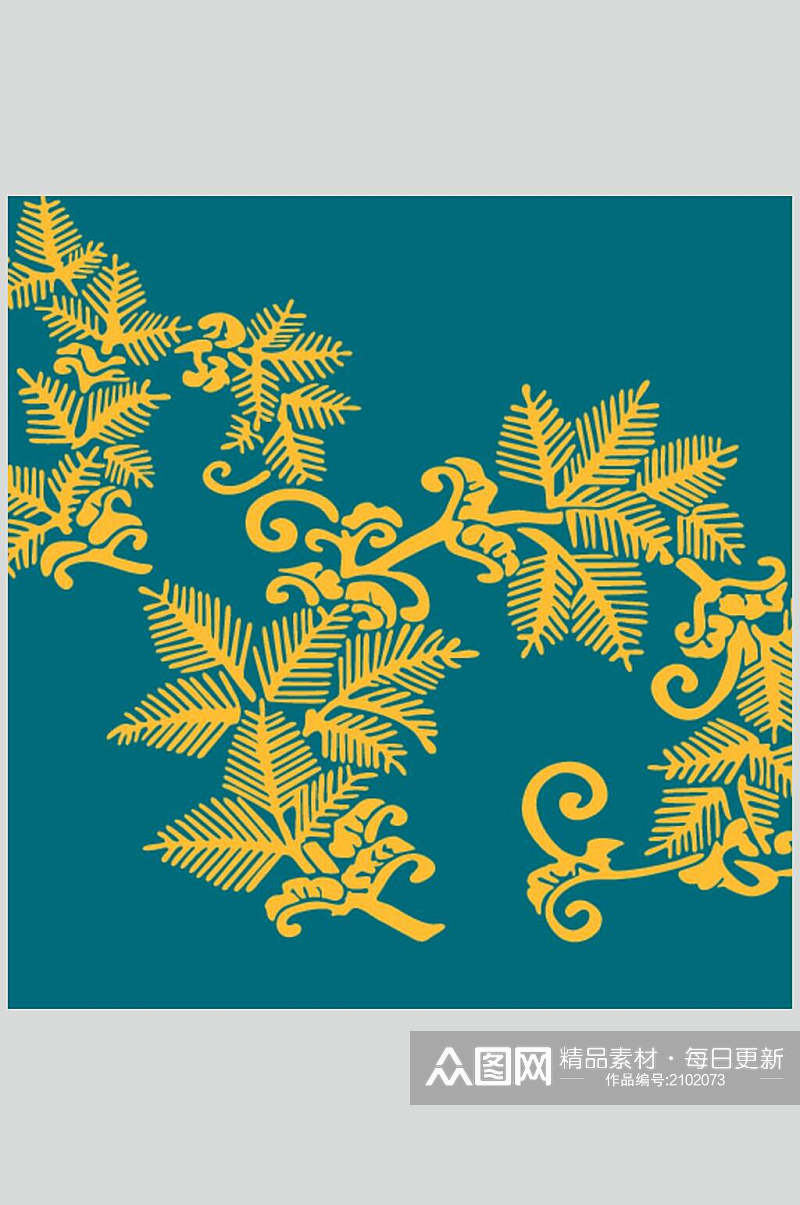 蓝金创意中式古典传统花纹背景素材素材