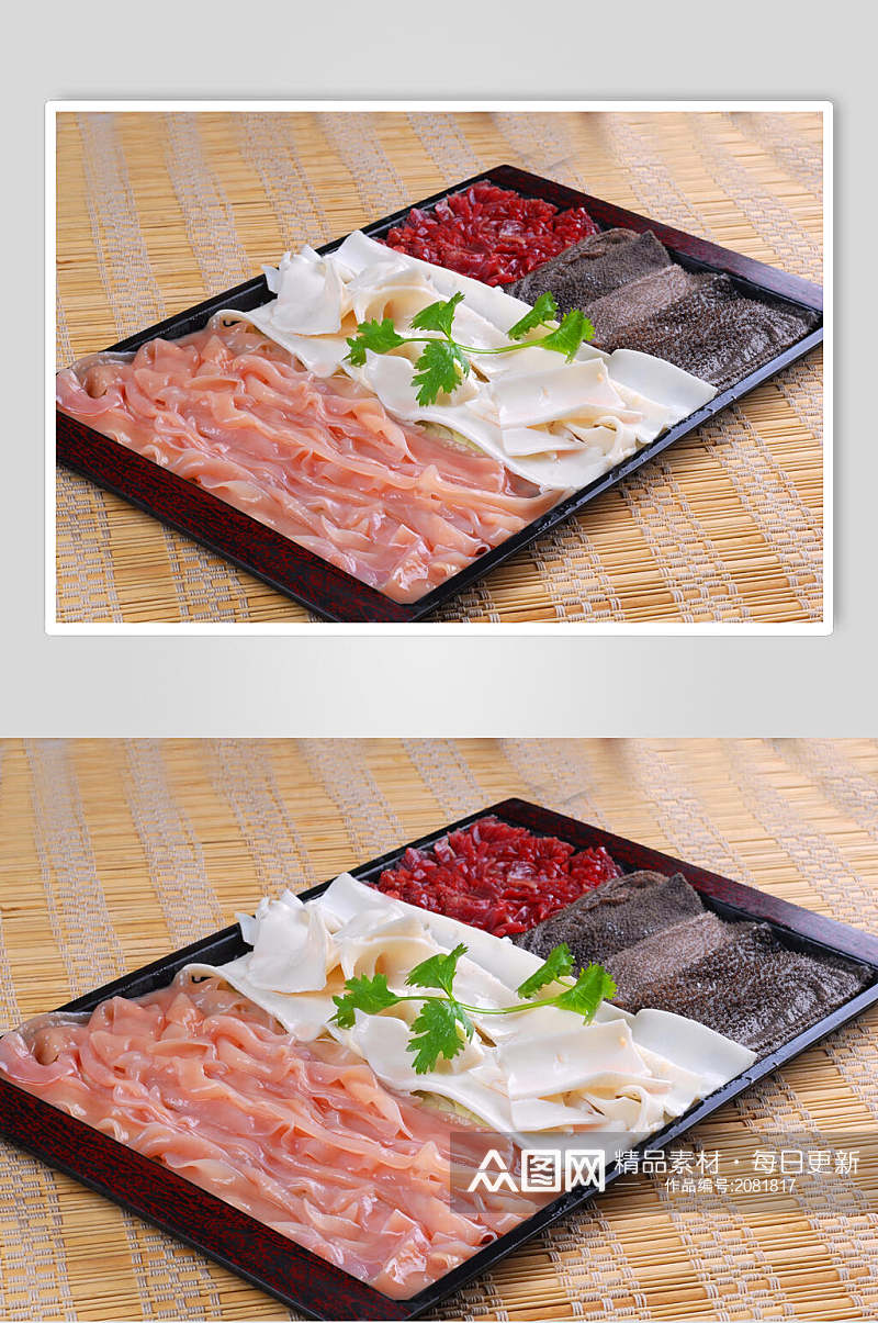 牛肉牛杂拼盘火锅食料美食摄影图片素材