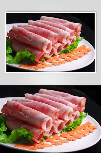 荤菜系列雪花猪肉美食摄影图片