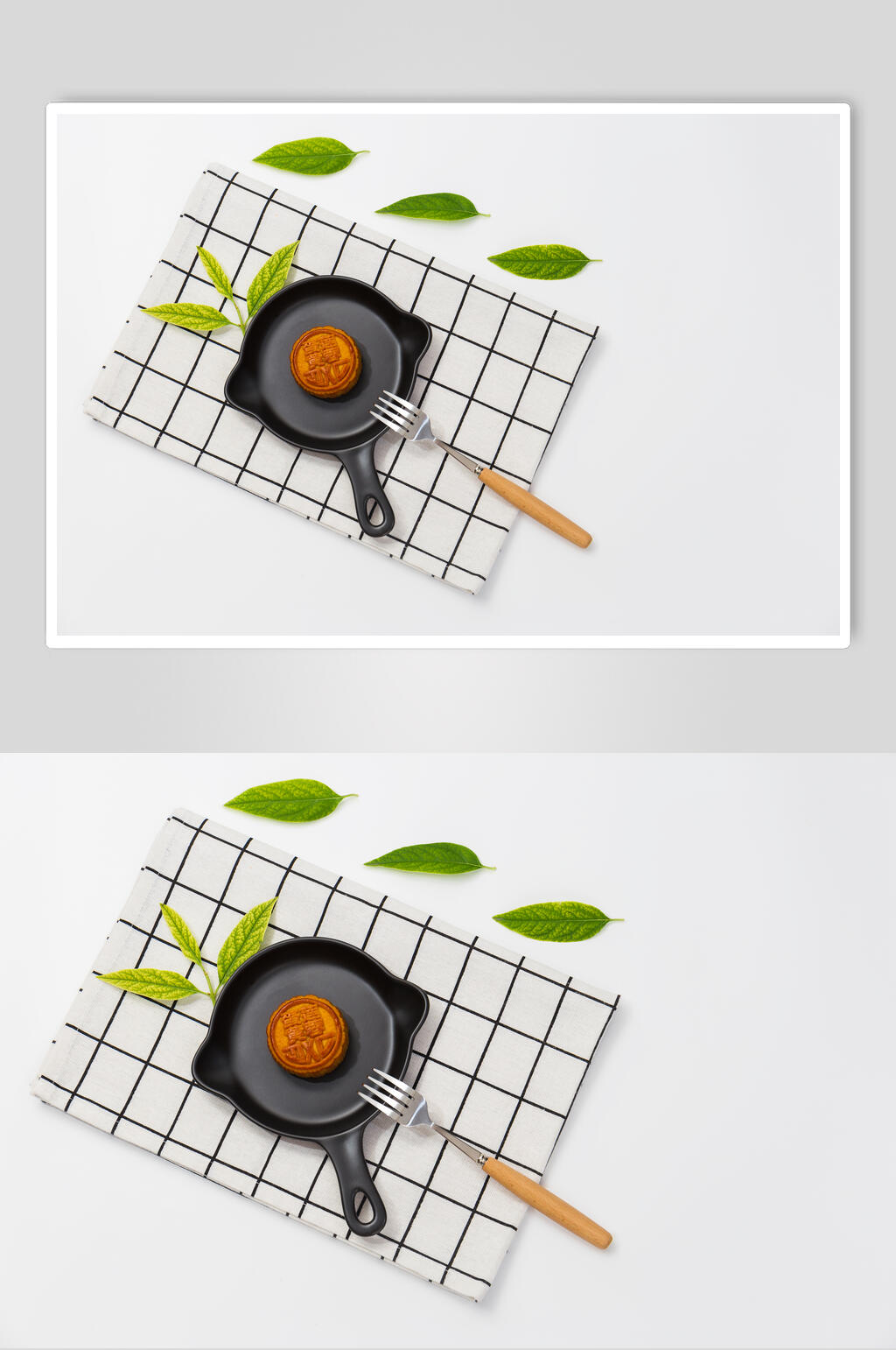 平底锅中秋节月饼图片素材