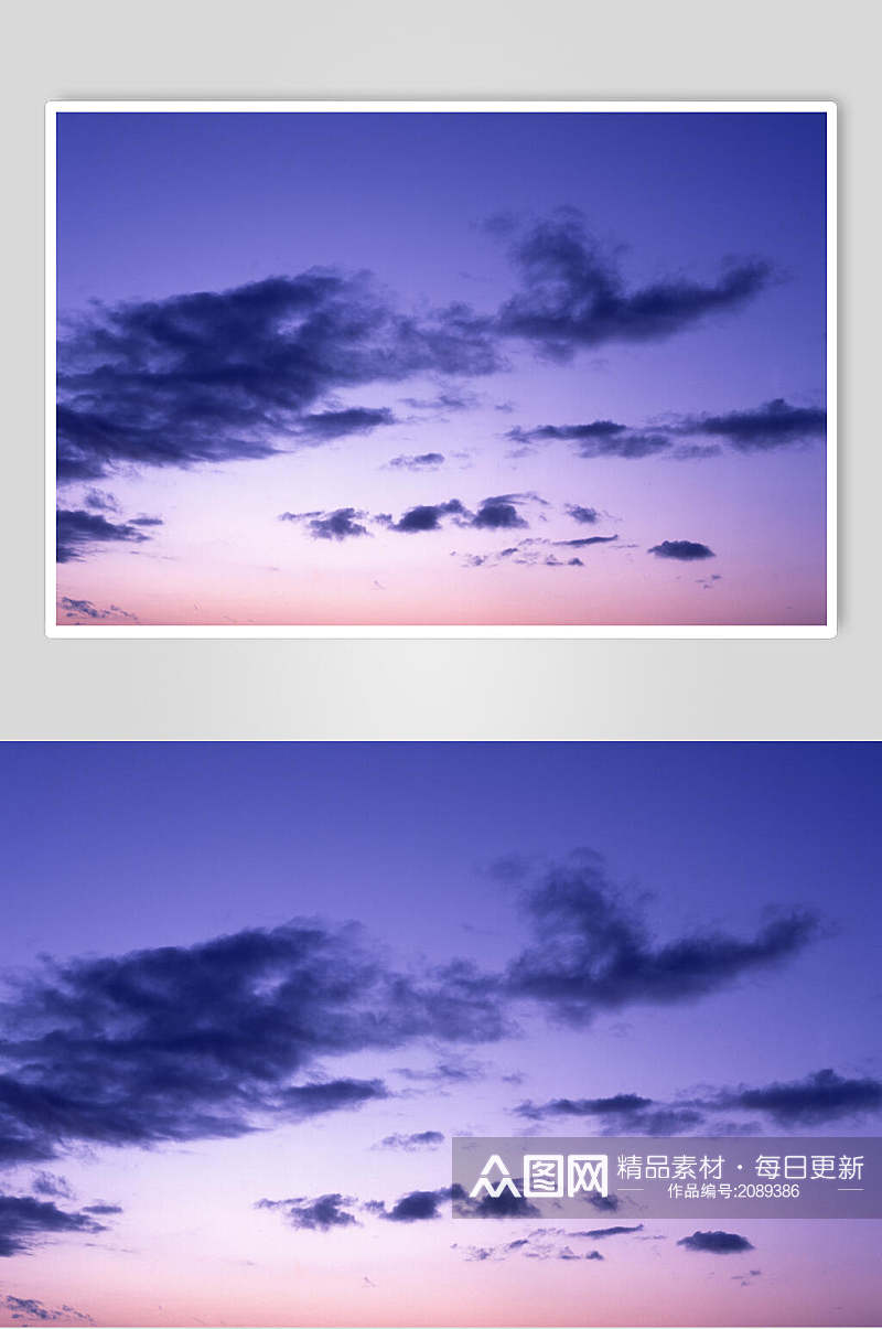 蓝紫色天空朝霞晚霞摄影图片素材