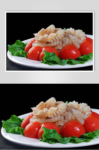 鱿鱼花西红柿火锅食料食物图片
