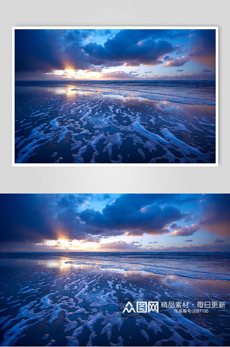 夕阳黄昏大海浪漫摄影图片素材