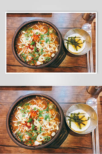 正宗砂锅米线食物图片