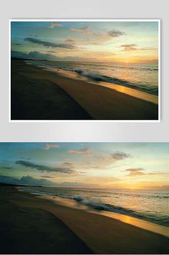 夕阳黄昏大海浪漫高清图片