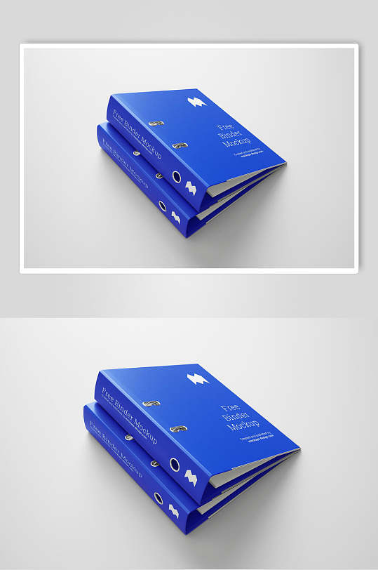 蓝色文件夹样机效果图-众图网