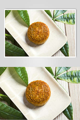 新鲜美味豆沙中秋节月饼图片