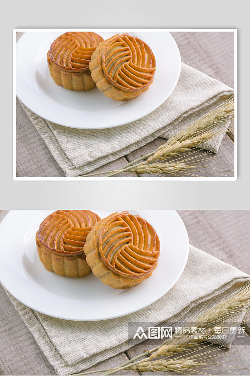 清新健康美味中秋节月饼食物图片素材