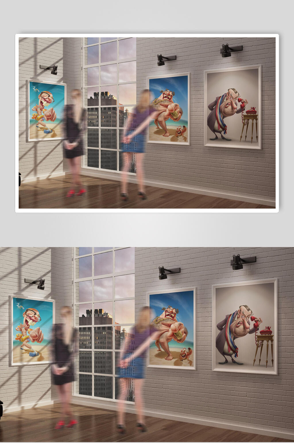 时尚名画展示样机效果图素材