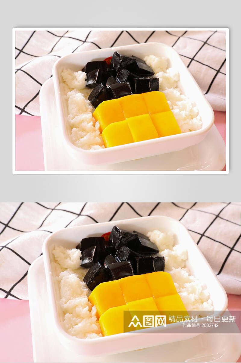 芒果仙草水果捞食品摄影图片素材