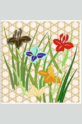 清新淡雅中式古典传统花纹花草背景素材