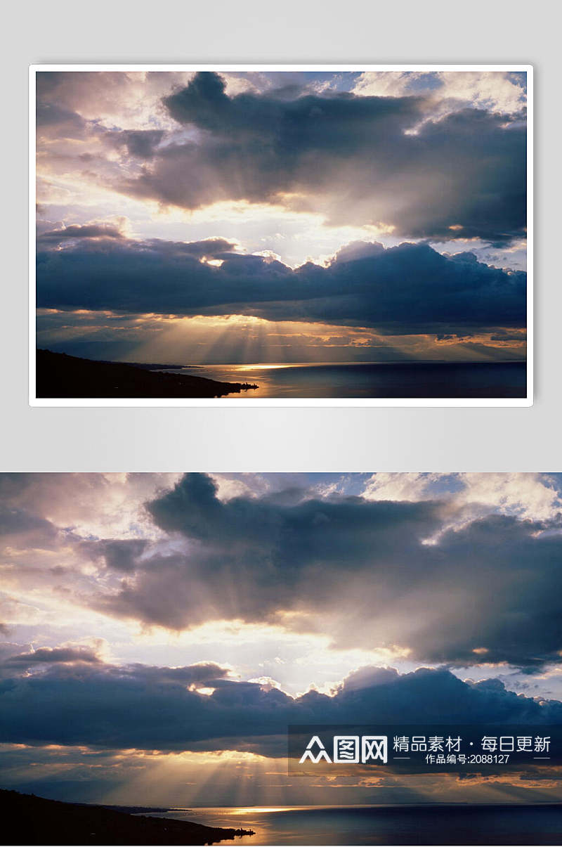 阳光云朵夕阳黄昏摄影图片素材